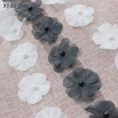 Zsbszc New 2.5 cm high quality chiffon 3D flower wedding headdress clothes accessories DIY handmade flowers XF20