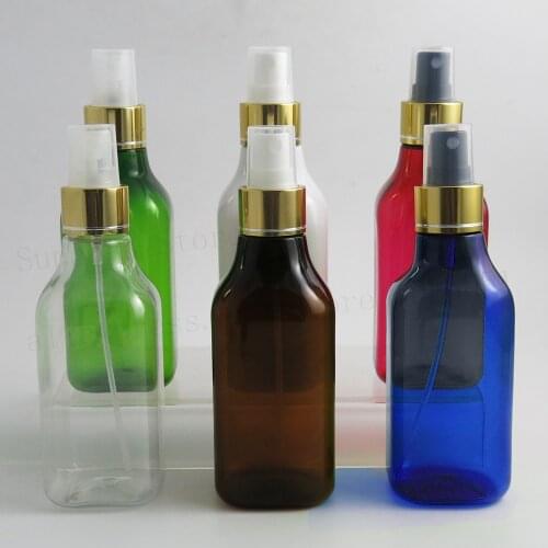 12PCS 200ML Empty PET Plastic Slope Shoulder Perfume spray bottle Colorful Travel Packing Containers with Sprayer