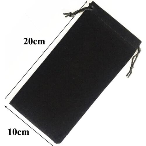 5pcs/lot High Quality 10x20 cm Black/Red/Rose/Blue/Beige/Brown Drawstring Velvet Pouch Bag Christmas Gift Packaging Bags