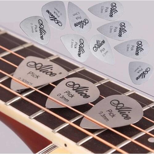 5PCS Guitar Picks Plectrum 0.3mm Alice Stainless Steel Metal Guitar Picks Plectrum Guitar Picks