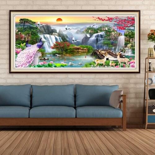 Full Square Round Drill Peacock Diamond Painting Landscape Spring Flower Diamond Embroidery Mosaic Cross Stitch Home Decor Gift