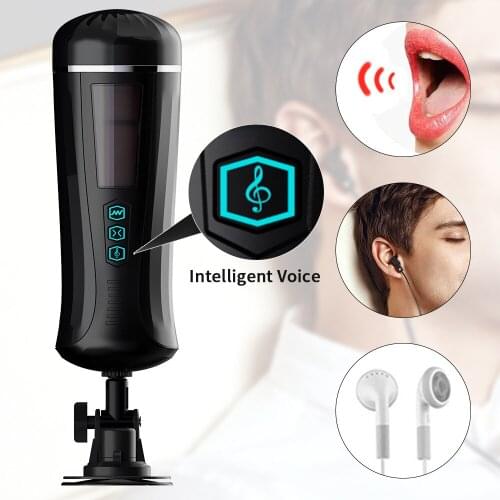 Automatic Male Masturbate Machine Hands Free Masturbator Intelligent Voice tight Vagina Suction Cup Sex Toy for Men