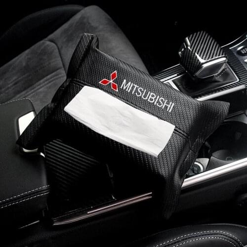 Car Tissue Box Bag Back Seat Holder Auto Interior Storage Decoration For Mitsubishi Pajero Sport ASX Lancer L200 Attrage Xpander