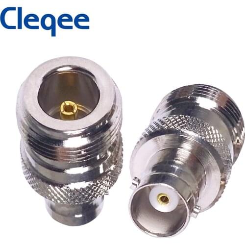 Cleqee 1PC BNC Female to N Type Female Jack Adapter RF Coax Connector Straight Type Converter C20072