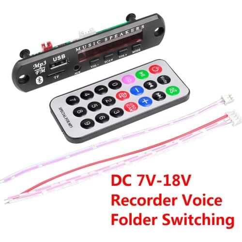 DC 12V Bluetooth 5.0 MP3 WMA Decoder Board Audio Module USB FM TF Radio Car USB MP3 Player With Recording For Car accessories