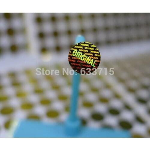 Diameter 8mm gold color , USD 15.6/1500 pieces laser hologram sticker label,warranty seal versatile ! void if removed