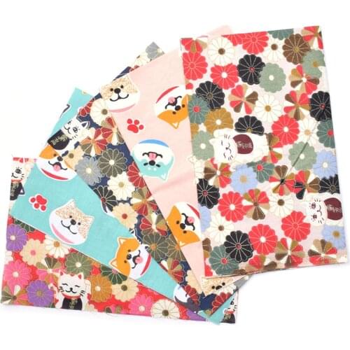 DIY 5pcs/lots 20x25CM Mix Pattern Cute Dog100%Cotton Pur-cut Patchwork Fabric Bundle Sewing Quilting Crafts for Handmade