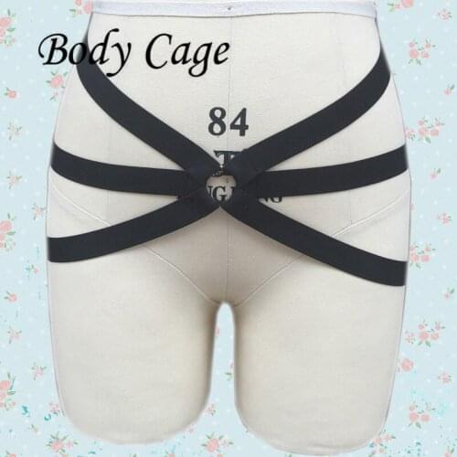 Body Cage 1pc Sexy harajuku handmade punk Rock goth garter bondage lingerie liguero belts leg suspenders straps harness
