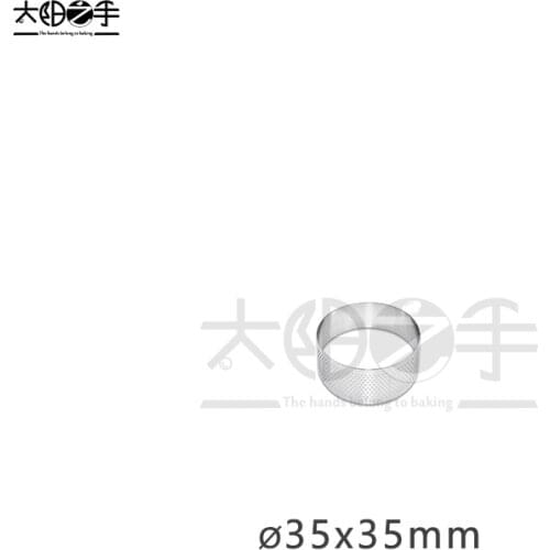 35x35mm Round Perforated Tart Ring 304 Stainless Steel Tart Ring Tartlet Mold Make Round Fruit Pie Egg Tart