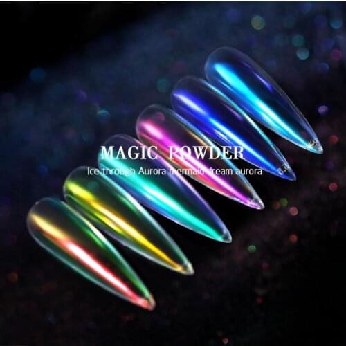 Misscheering Ice Through Nude Powder Aurora Powder Net Red Nails Magic Color mirror magic mirror powder nail glitter T1744