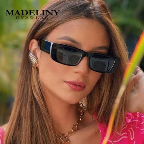 MADELINY Fashion Square Sunglasses Luxury Brand Travel Small Rectangle Sun glasses Men Women Vintage Retro Oculos MA085