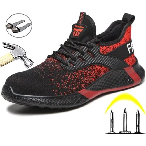 Fashion Work Safety Boots Men Shoes Sneakers Breathable Anti-Smashing With Steel Toe Cap Work Boots Indestructible Sneakers
