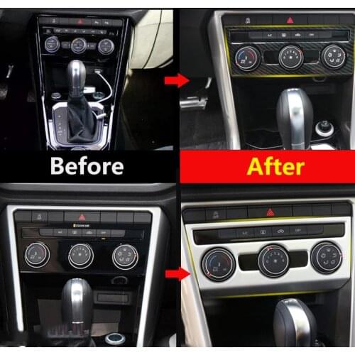Stainless Car Accessories Stickers For Volkswagen T-Roc T ROC 2017 2018 2019 Central AC Air Conditioning Switch Buttons Covers