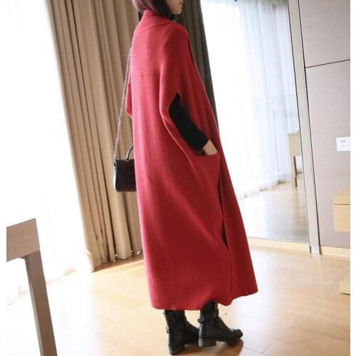 New 2020 Women Spring Autumn Knitted Cardigan female pocket Sleeveless Knitting Sweater Cloak Coat Outwear Hot LX2190