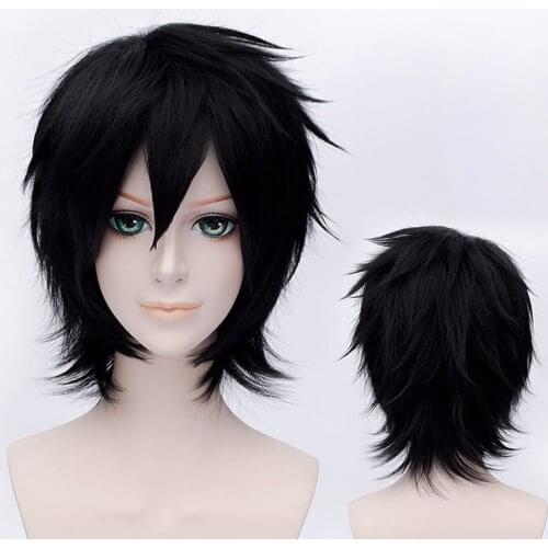 Big Hero 6 Hiro Hamada Cosplay Costume Wigs Black Short Synthetic Hair +Wig Cap