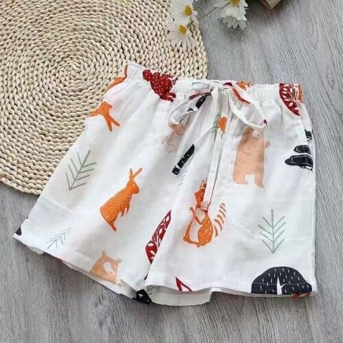 100% Cotton Sleep Bottom Women Short Pant Home Pajamas Soft Shorts Big Size Casual New Fashion Cartoon Sleepwear