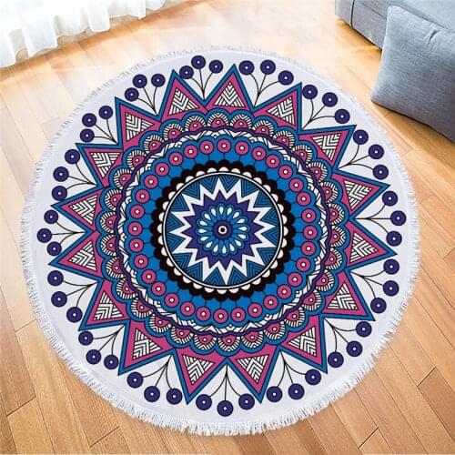 150*150CM Microfiber Towel Fabric Beach Towel Cotton for Adult India Yoga Mat Tassel Blanket Large Round Bath Towel Tapestry