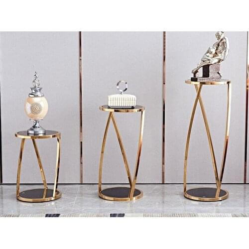 Simple, light and luxurious stainless steel, American style flower rack, fashionable living room, indoor balcony, Nordic flowers