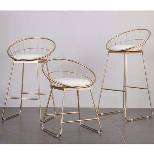 Modern Bar Stools Metal Bar Chair Gold High Barstool Dining Chair Iron Leisure Chair Stool Home Coffee Counter chair
