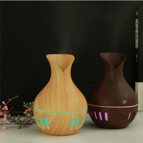 130ML USB air humidifier with LED night light, dark wood grain/light wood grain, can be used with essential oils