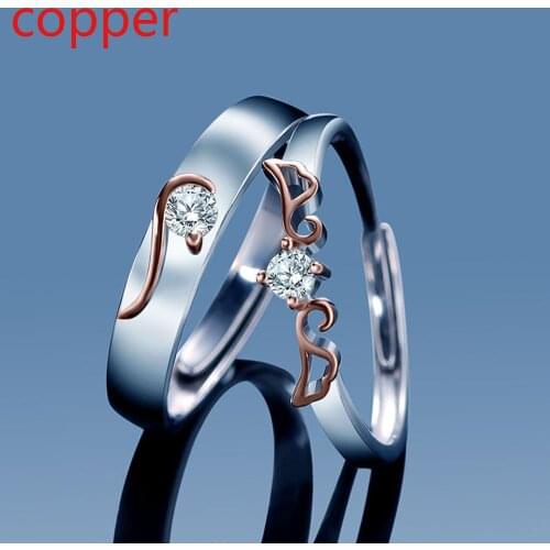 2 pcsWomens Jewelry 2021 New Mens Womens Couple Matching Brass Knuckles Wedding Engagement Engagement Gift Matching Rings