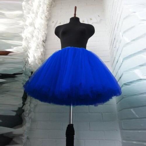 Royal Blue Women Tutu Tulle Skirt Puffy Elastic Waist Wedding Bridal Tulle Skirts Lush Skirts Saia Custom