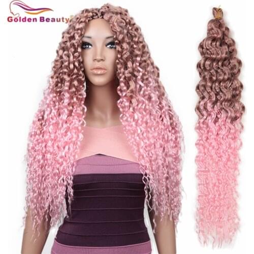Golden Beauty 24inch Synthetic Hair Long Ocean Wave Deep Wave Twist Braids Jessca Wave Crochet Braiding Hair For White Women
