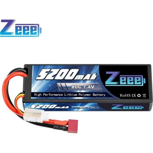 1/2pcs Zeee RC Lipo Battery 7.4V 2S 5200mAh 80C With Deans Plug RC Battery for RC Car Truck Truggy Buggy Tank Helicopter
