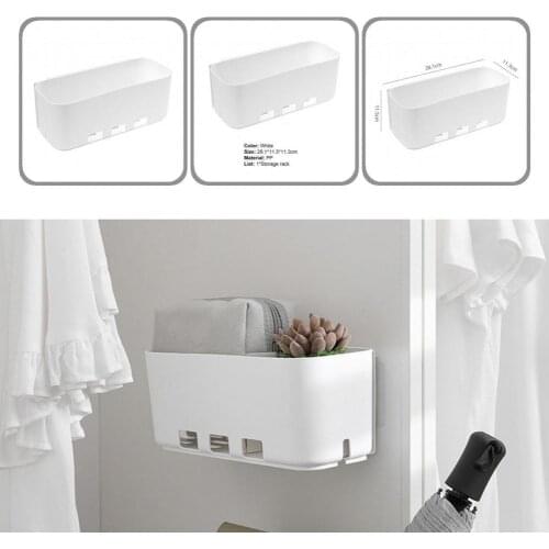 Durable 1 Set Useful Multifunctional Punch Free Scalable Adjustable Shower Shelf Holder PP Space-saving for Washroom