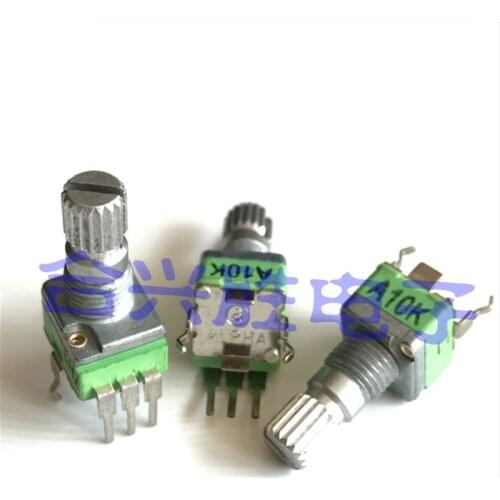 10pcs Vertical 9mm rotary precision potentiometer Single A10K volume potentiometer Axis length 15MM