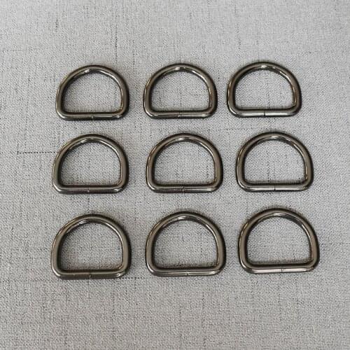 100 Pieces 25mm Gun Black Metal High Quality Hand Bag Purse Strap Belt Dog Collar Chain Web D Ring Buckle DIY Heavy Duty Strong