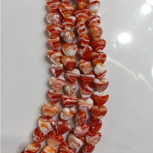 20pcs/lot Handmade Lampwork Beads Heart Shape About 15mm Loose Lampwork Glaze Beads For Charm Jewelry Making DIY Accessories