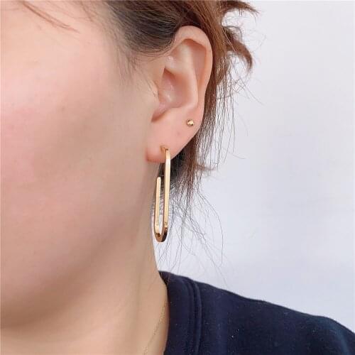 2020 New Arrivals Gold Color Plating Simple Clip Medium Size Stud Earrings For Women Men Unisex Career Lady Party Gift