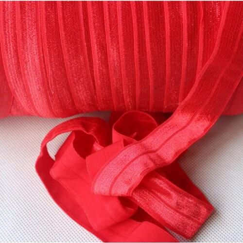 25mm 1" solid FOE #250 red fold over elastic 100 yards/lot free shipping
