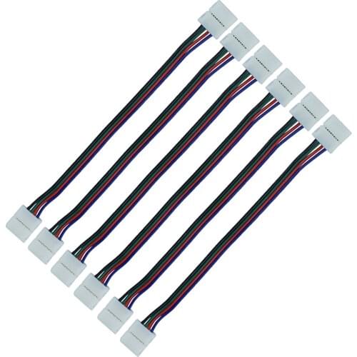 5pcs 10mm 4 Pin PCB Connector Wire Adapter Accessories Two Ending For 5050 LED RGB Strip light Free Shipping