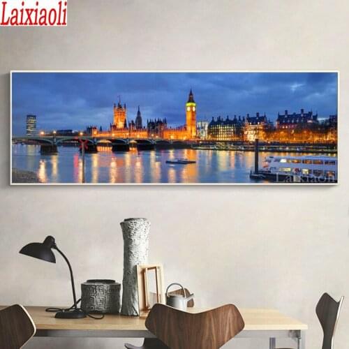 5D diy diamond painting,City Nightscape cross stitch,diamond embroidery mosaic 3d picture full square round drill large decor
