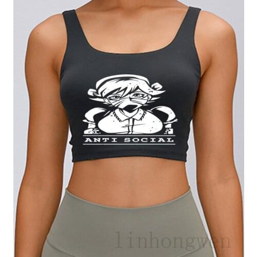 Anime Manga Anti Social Tank Top Interesting Kawaii Summer Style Comfortable Plus Size 4xl Girls Personalized Tops Tees Vest