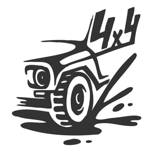 Car Tires Pressed Over Muddy Puddles Vinyl Car Stickers And Graphics For Car Grill Logo Art Mural FA836