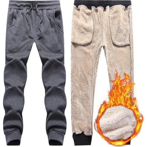 6XL Mens Sweatpants Winter Trousers Slim Men Plus Velvet Padded Large Size Warm Pants Solid Trend Thicken Sports Jogges,ZA316