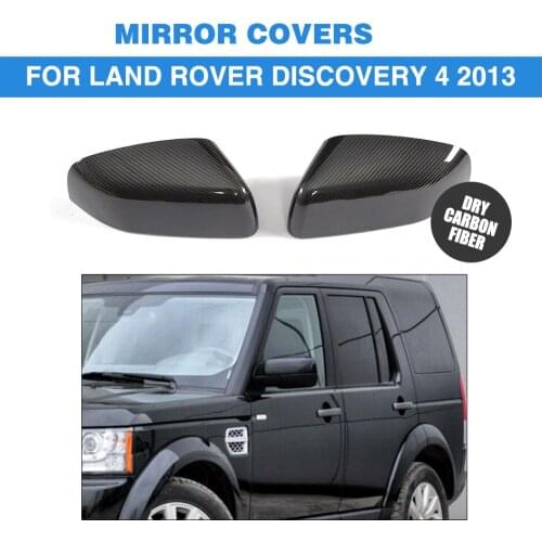 DRY Carbon Fiber Rear View Mirror Covers Side Wings Caps Car Sticker For Land Rover Discovery 4 2013 Add On Style