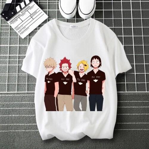 My Hero Academia Tokoyami Fumikage Comic Print Soft T-Shirt Round Collar Short Sleeve Modal Unisex Shirts