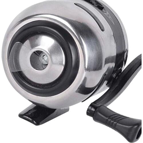 Stainless Steel Bow Fishing Reel Rope Pot Bowfishing Tool Archery Compound Recurve Bow Hunting Component for Left Right Hand