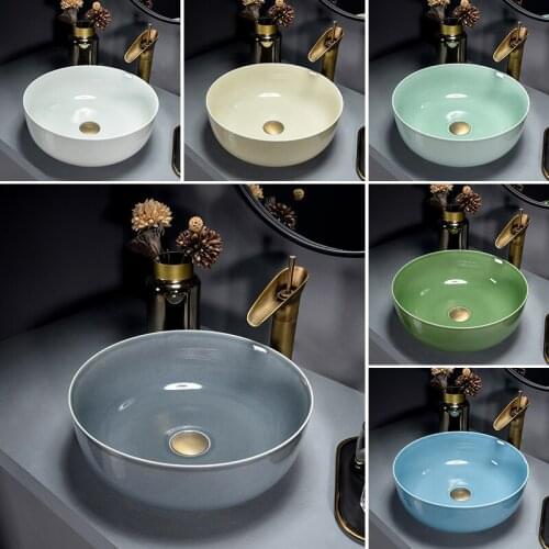 Ceramic art stage basin creative ice cracked glaze wash basin Nordic simple toilet wash basin household single-sided Basin