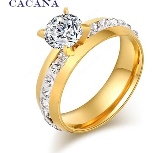 CACANA Titanium Stainless Steel Rings Top Quality Rings For Women Fashion Jewelry Wholesale NO.R58