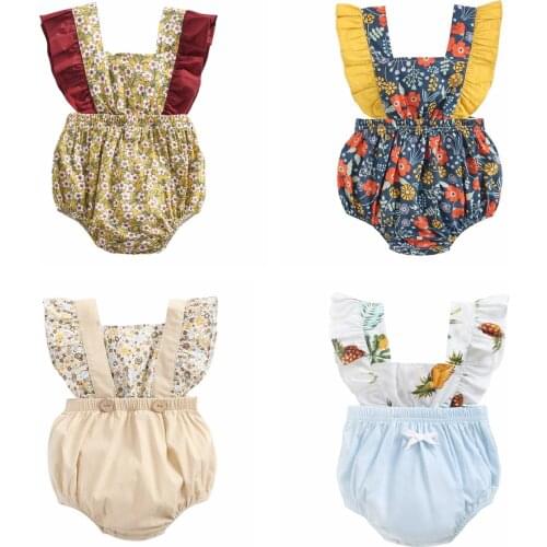 Sanlutoz Summer Cotton Baby Girls Rompers Newborn Princess Baby Clothing Cute Flowers Toddler Infant Romper
