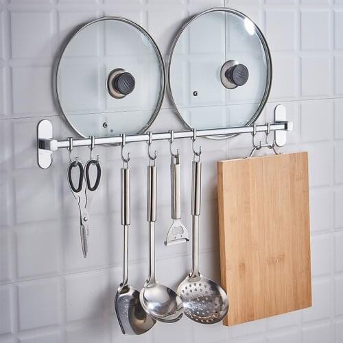 Stainless Steel Hook Free Punch Kitchen Row Hook Coat Hook Kitchen Bathroom Hardware Storage Supplies Clothes Coat Hook