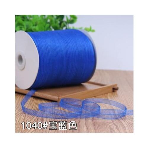 10 meters High Quality 0.6cm Royal blue Christmas wedding gift ribbon Organza Packaging DIY Crafting Fabric Textile Accessories