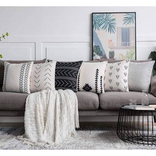 Pack of 6 Cushion Cover Velvet Printed Pillow Cover for Sofa Boho Decor Pillowcase Nordic Home Decor Pillowscases