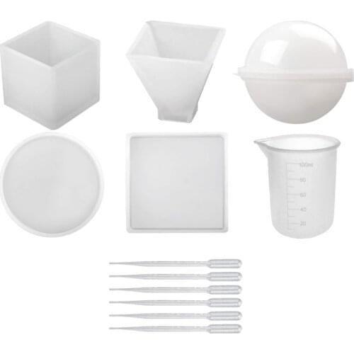 DIY Crystal Epoxy Mold Dice Fillet Shape Multi-spec Digital Game High Mirror dice mold silicone Mould Making #5