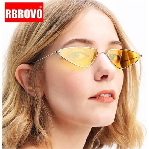 RBROVO 2021 Fashion Small Frame Sunglasses Women Candy Color Vintage Eyeglasses Outdoor Shopping Ocean Lens Oculos De Sol UV400